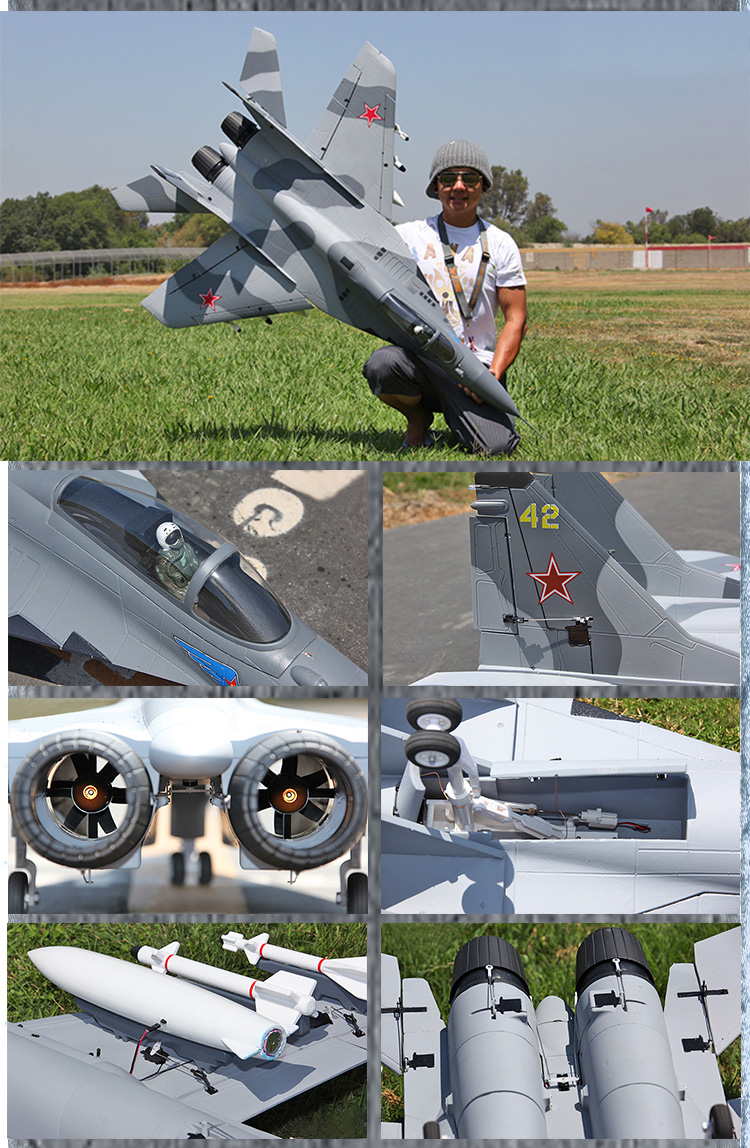 Sky Flight Hobby Mig-29 Fulcrum 2x70mm Jet Vector Thrust PNP (Grey 